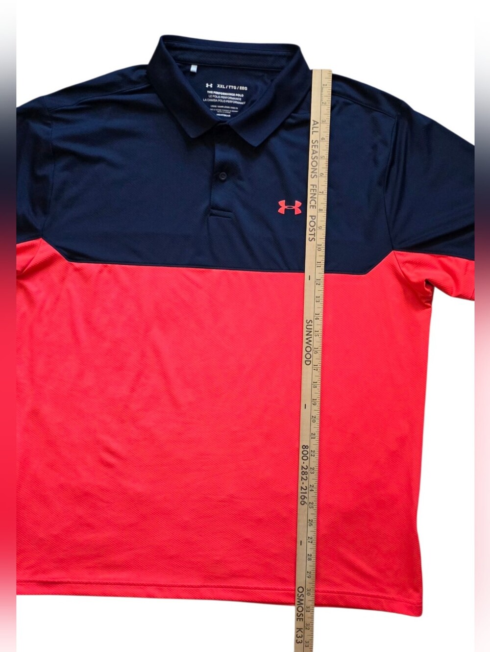 Under Armour 2XL Navy Pink Colorblock Short Sleeve Performance Polo XXL Golf - Picture 7 of 7